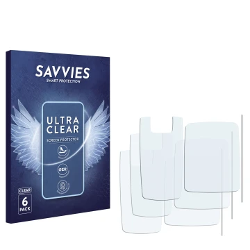 Front side of a product packaging with the brand logo Savvies. Next to it is the corresponding screen protector.