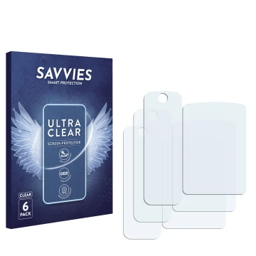 Front side of a product packaging with the brand logo Savvies. Next to it is the corresponding screen protector.