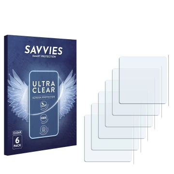 Front side of a product packaging with the brand logo Savvies. Next to it is the corresponding screen protector.