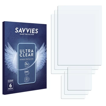 Front side of a product packaging with the brand logo Savvies. Next to it is the corresponding screen protector.