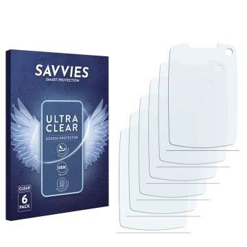Front side of a product packaging with the brand logo Savvies. Next to it is the corresponding screen protector.