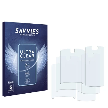 Front side of a product packaging with the brand logo Savvies. Next to it is the corresponding screen protector.
