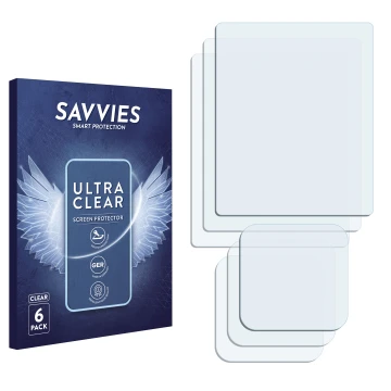 Front side of a product packaging with the brand logo Savvies. Next to it is the corresponding screen protector.
