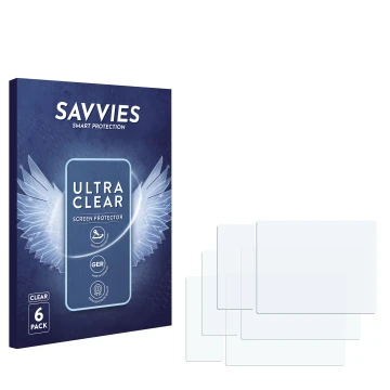 Front side of a product packaging with the brand logo Savvies. Next to it is the corresponding screen protector.