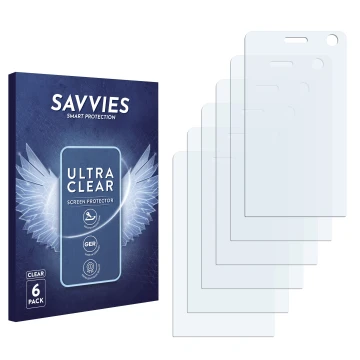 Front side of a product packaging with the brand logo Savvies. Next to it is the corresponding screen protector.