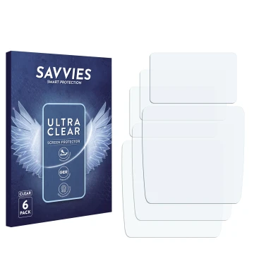 Front side of a product packaging with the brand logo Savvies. Next to it is the corresponding screen protector.