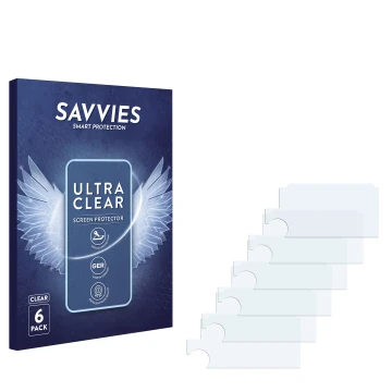 Front side of a product packaging with the brand logo Savvies. Next to it is the corresponding screen protector.