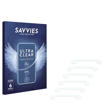 Front side of a product packaging with the brand logo Savvies. Next to it is the corresponding screen protector.