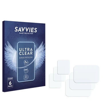 Front side of a product packaging with the brand logo Savvies. Next to it is the corresponding screen protector.