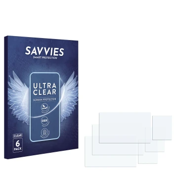 Front side of a product packaging with the brand logo Savvies. Next to it is the corresponding screen protector.