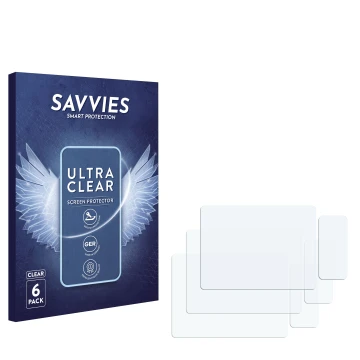 Front side of a product packaging with the brand logo Savvies. Next to it is the corresponding screen protector.