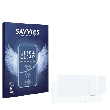 Front side of a product packaging with the brand logo Savvies. Next to it is the corresponding screen protector.
