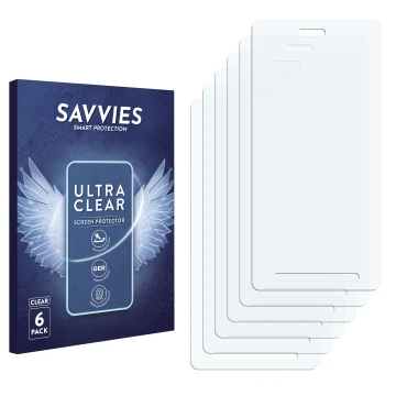 Front side of a product packaging with the brand logo Savvies. Next to it is the corresponding screen protector.