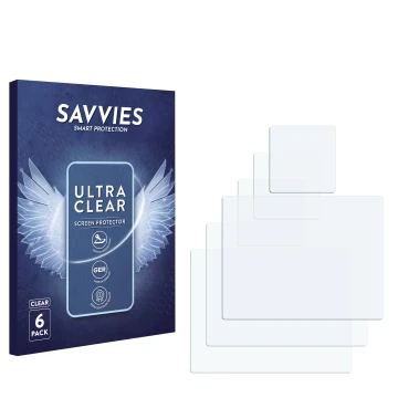Front side of a product packaging with the brand logo Savvies. Next to it is the corresponding screen protector.