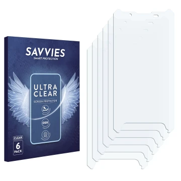 Front side of a product packaging with the brand logo Savvies. Next to it is the corresponding screen protector.