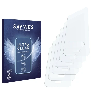Front side of a product packaging with the brand logo Savvies. Next to it is the corresponding screen protector.