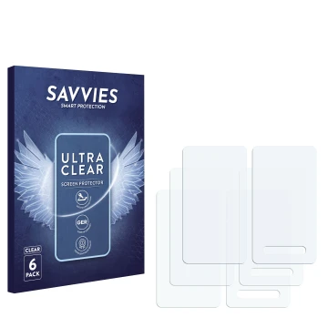 Front side of a product packaging with the brand logo Savvies. Next to it is the corresponding screen protector.