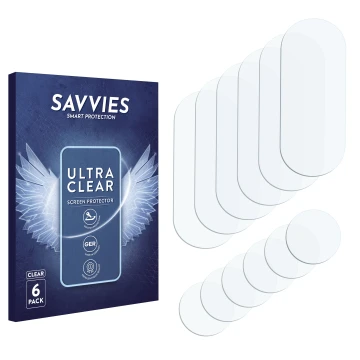 Front side of a product packaging with the brand logo Savvies. Next to it is the corresponding screen protector.