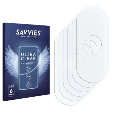 Front side of a product packaging with the brand logo Savvies. Next to it is the corresponding screen protector.