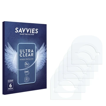 Front side of a product packaging with the brand logo Savvies. Next to it is the corresponding screen protector.