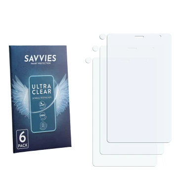 Front side of a product packaging with the brand logo Savvies. Next to it is the corresponding screen protector.
