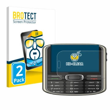 Front side of a product packaging with the brand logo BROTECT. Next to it is the device Nokia 3720 classic shown with the corr