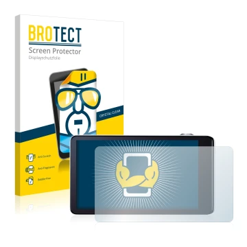 Front side of a product packaging with the brand logo BROTECT. Next to it is the device Samsung Galaxy Camera EK-GC100 shown w