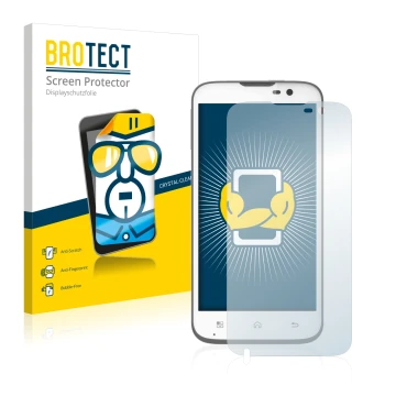 Front side of a product packaging with the brand logo BROTECT. Next to it is the device BQ Aquaris 5 shown with the correspond