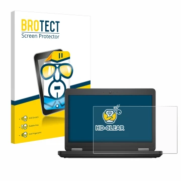 Front side of a product packaging with the brand logo BROTECT. Next to it is the device Dell Latitude 15 E5540 Non-Touch shown