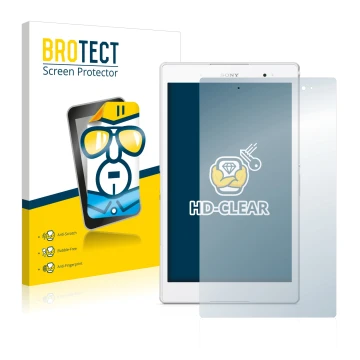 Front side of a product packaging with the brand logo BROTECT. Next to it is the device Sony Xperia Z3 Tablet Compact SGP621 s