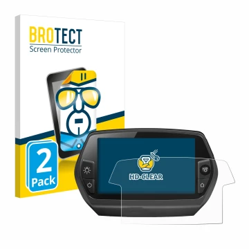 Front side of a product packaging with the brand logo BROTECT. Next to it is the device Bosch Nyon 2014 shown with the corresp