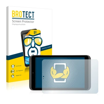 Front side of a product packaging with the brand logo BROTECT. Next to it is the device Tesco hudl2 shown with the correspondi