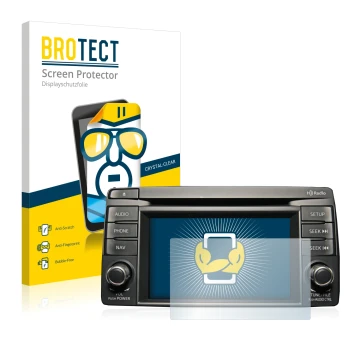 Front side of a product packaging with the brand logo BROTECT. Next to it is the device Mazda CX-5 2012-2014 Infotainment Syst