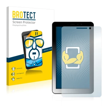 Front side of a product packaging with the brand logo BROTECT. Next to it is the device Kiano Elegance 7 3G shown with the cor