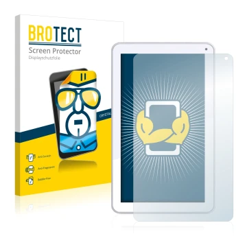 Front side of a product packaging with the brand logo BROTECT. Next to it is the device Odys Maven 10 shown with the correspon