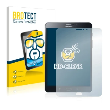 Front side of a product packaging with the brand logo BROTECT. Next to it is the device Samsung Galaxy Tab Tab S2 8.0 LTE show