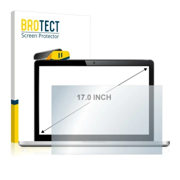 Front side of a product packaging with the brand logo BROTECT. Next to it is the device shown with the corresponding screen pr