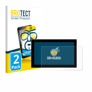 Front side of a product packaging with the brand logo BROTECT. Next to it is the device Siemens Simatic Flat Panel 12
