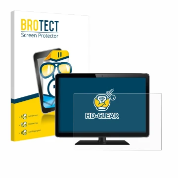 Front side of a product packaging with the brand logo BROTECT. Next to it is the device shown with the corresponding screen pr