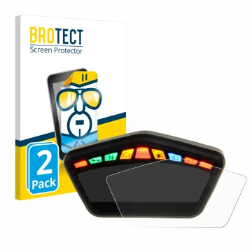 Front side of a product packaging with the brand logo BROTECT. Next to it is the device Ducati Hypermotard 821 2015 Speedomete