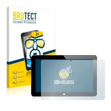 Front side of a product packaging with the brand logo BROTECT. Next to it is the device Cube i7 Stylus shown with the correspo