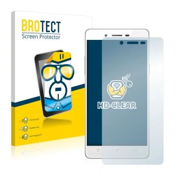 Front side of a product packaging with the brand logo BROTECT. Next to it is the device Oppo A51 shown with the corresponding 