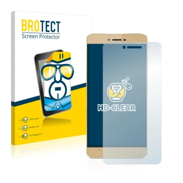 Front side of a product packaging with the brand logo BROTECT. Next to it is the device Allview X3 Soul shown with the corresp