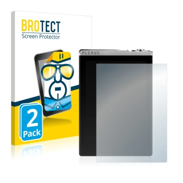 Front side of a product packaging with the brand logo BROTECT. Next to it is the device Cowon Plenue D shown with the correspo