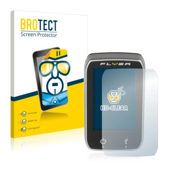 Front side of a product packaging with the brand logo BROTECT. Next to it is the device Panasonic Center Unit Console (Flyer) 