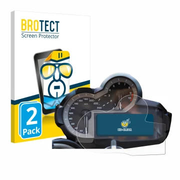 Front side of a product packaging with the brand logo BROTECT. Next to it is the device BMW R 1200 GS K50 2013-2018 Speedomete