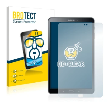 Front side of a product packaging with the brand logo BROTECT. Next to it is the device Samsung Galaxy Tab A6 10.1