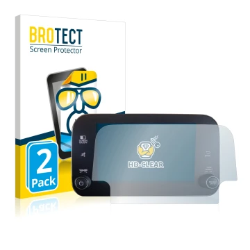 Front side of a product packaging with the brand logo BROTECT. Next to it is the device Fiat Tipo 2016-2019 Uconnet 7