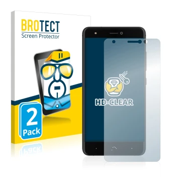 Front side of a product packaging with the brand logo BROTECT. Next to it is the device BQ Aquaris X shown with the correspond