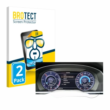 Front side of a product packaging with the brand logo BROTECT. Next to it is the device Volkswagen Tiguan 2017 Active Info Coc